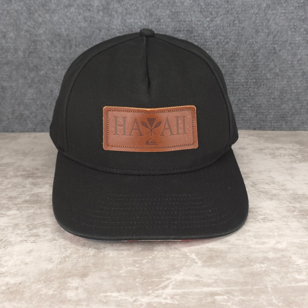 Quiksilver Hawaii Hat Cap Snap Back One Size Black Surf Skate Beach Mens